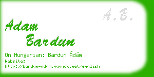 adam bardun business card